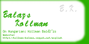 balazs kollman business card